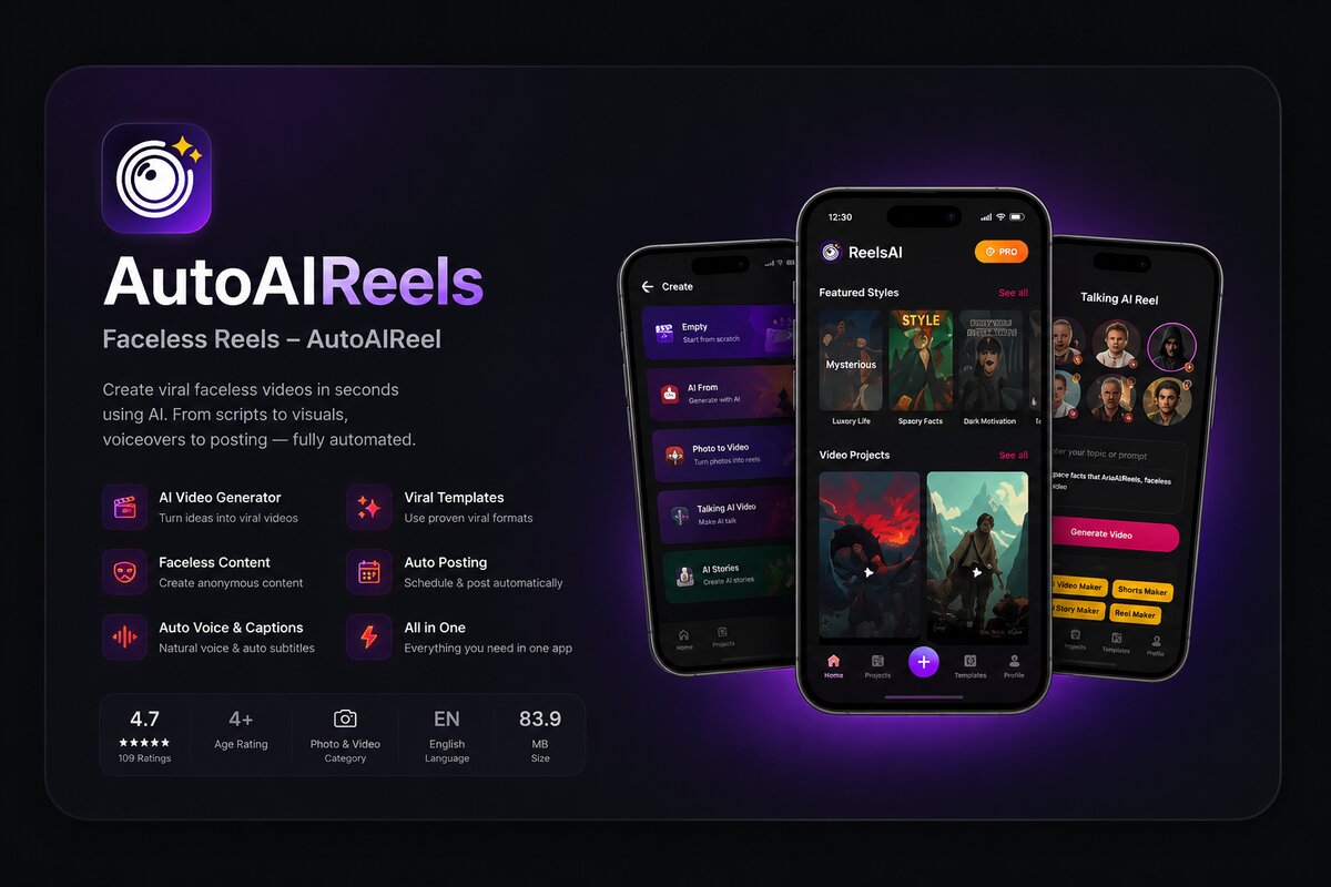 AutoAIReels app preview